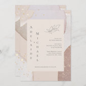 Gold Glitter Ivory Agate Wedding Kaart (Voorkant / Achterkant)