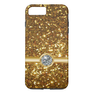 Gold Glitter Jewel iPhone 8/7 Plus Hoesje