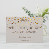 Gold Glitter, jij zult mijn bruidsmeisje zijn Kaart (Staand voorkant)