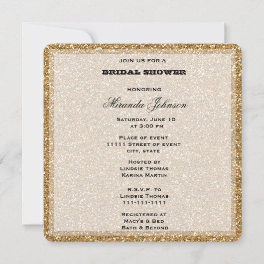 Gold Glitter Kaart (Voorkant)