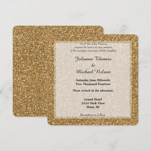 Gold Glitter Kaart (Voorkant / Achterkant)