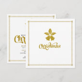 Gold Glitter kerstballetjes diner Kaart (Voorkant / Achterkant)