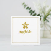 Gold Glitter kerstballetjes diner Kaart (Staand voorkant)