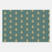 Gold Glitter kerstbomen Pine Green Quottes Inpakpapier Vel (Voorkant 3)