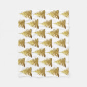 Gold Glitter-kerstboom Fleece Deken (Voorkant)