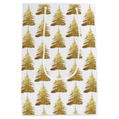  Gold Glitter-kerstboom Medium Cadeauzakje (Achterkant)