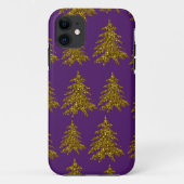 Gold glitter kerstboom op paarse achtergrond Case-Mate iPhone case (Achterkant)