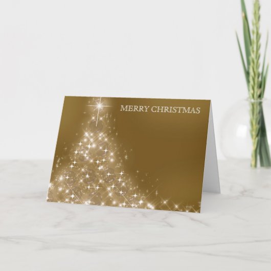Gold Glitter kerstboomdecor Feestdagen Kaart (Voorkant)