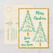 Gold Glitter kerstboomfeestdag We hebben ons verpl Aankondigingskaart (Voorkant / Achterkant)