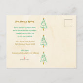 Gold Glitter kerstboomfeestdag We hebben ons verpl Aankondigingskaart (Achterkant)