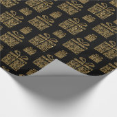 Gold Glitter-kerstcadeaupapier voor kerstcadeautje Cadeaupapier (Hoek)