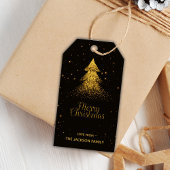 Gold Glitter-kerstcadeautags Cadeaulabel