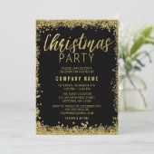 Gold Glitter Kerstfeest Kaart (Staand voorkant)