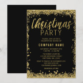 Gold Glitter Kerstfeest Kaart (Voorkant / Achterkant)