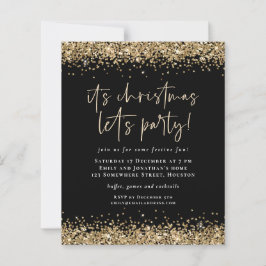 Gold Glitter-kerstfeestjes - zwart
