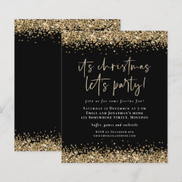 Gold Glitter-kerstfeestjes - zwart