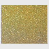 Gold Glitter Kerstmis Cadeaupapier (Vlak)