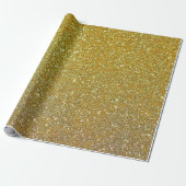 Gold Glitter Kerstmis Cadeaupapier (Uitgerold)