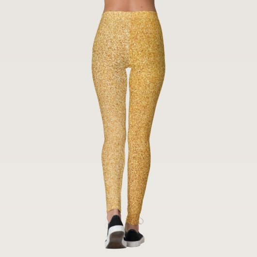 Gold Glitter Kerstmis Leggings (Achterkant)