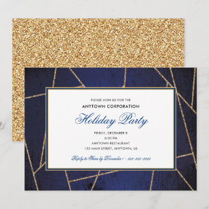 Gold Glitter Kerstmis   Zakelijke feestdag Kaart