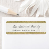  Gold Glitter Kerstretouradres Etiket (Insitu)