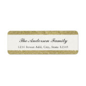  Gold Glitter Kerstretouradres Etiket (Voorkant)