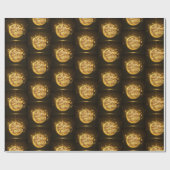 Gold Glitter-kerstversiering Elegant Dark Brown Cadeaupapier (Vlak)