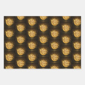 Gold Glitter-kerstversiering Elegant Dark Brown Inpakpapier Vel (Voorkant)