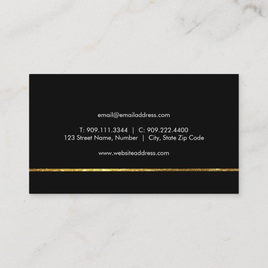 Gold Glitter Key Real Estate Visitekaartje (Achterkant)