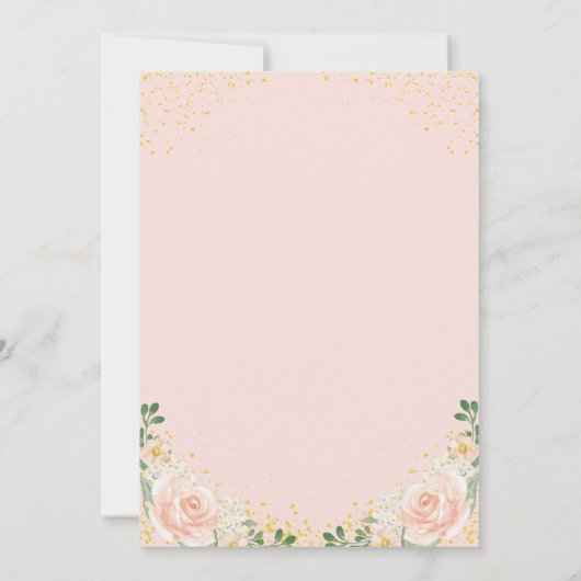 Gold Glitter Key Roos Garden Housewarming Invite Kaart (Achterkant)