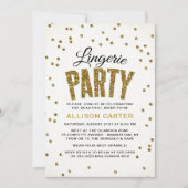 Gold Glitter Kijk Confetti Lingerie Party Kaart (Voorkant)
