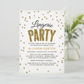 Gold Glitter Kijk Confetti Lingerie Party Kaart (Staand voorkant)