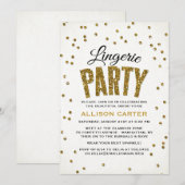 Gold Glitter Kijk Confetti Lingerie Party Kaart (Voorkant / Achterkant)