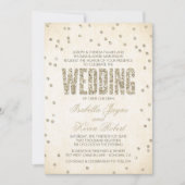 Gold Glitter Kijk Confetti Stippen Weddenschap Kaart (Voorkant)