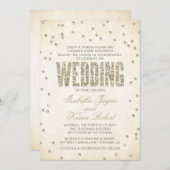 Gold Glitter Kijk Confetti Stippen Weddenschap Kaart (Voorkant / Achterkant)