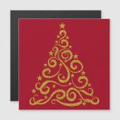 Gold Glitter Kijk naar kerstboomvakantie Magnet (Voorkant / Achterkant)