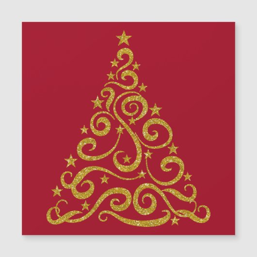Gold Glitter Kijk naar kerstboomvakantie Magnet (Voorkant)