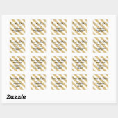 Gold Glitter Kijk Stripes opslaan de datum-Sticker Vierkante Sticker (Vel)