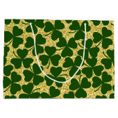 GOLD GLITTER KIJKT UIT NAAR IERSE SCHAMROKKEN GROOT CADEAUZAKJE (Achterkant)