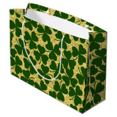 GOLD GLITTER KIJKT UIT NAAR IERSE SCHAMROKKEN GROOT CADEAUZAKJE (Achterkant Gekanteld)