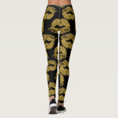 Gold Glitter Kisses Leggings (Achterkant)