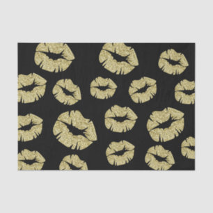 Gold Glitter Kisses op Black Tissuepapier