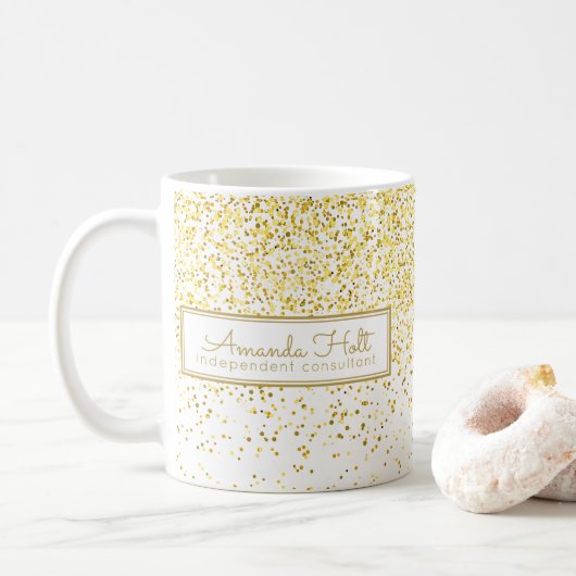 Gold Glitter Koffiemok (Met donut)