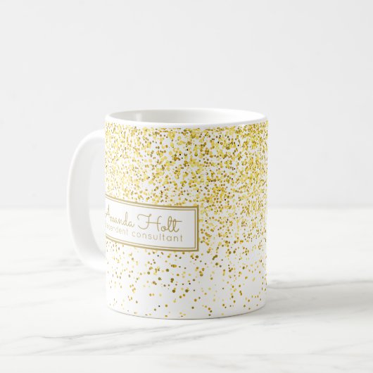 Gold Glitter Koffiemok (Voorkant links)