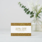 Gold Glitter - kortingsbon Kortingskaartje (Staand voorkant)