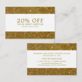 Gold Glitter - kortingsbon Kortingskaartje (Voorkant / Achterkant)
