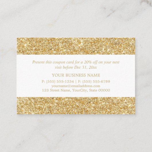 Gold Glitter - kortingsbon Kortingskaartje (Achterkant)
