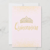 Gold Glitter & Lace, Quinceañera-uitnodigingen Kaart (Achterkant)