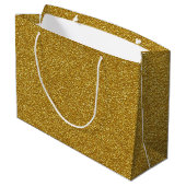 Gold Glitter Large Cadeautasje (Achterkant Gekanteld)