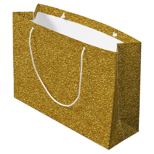 Gold Glitter Large Cadeautasje (Achterkant Gekanteld)